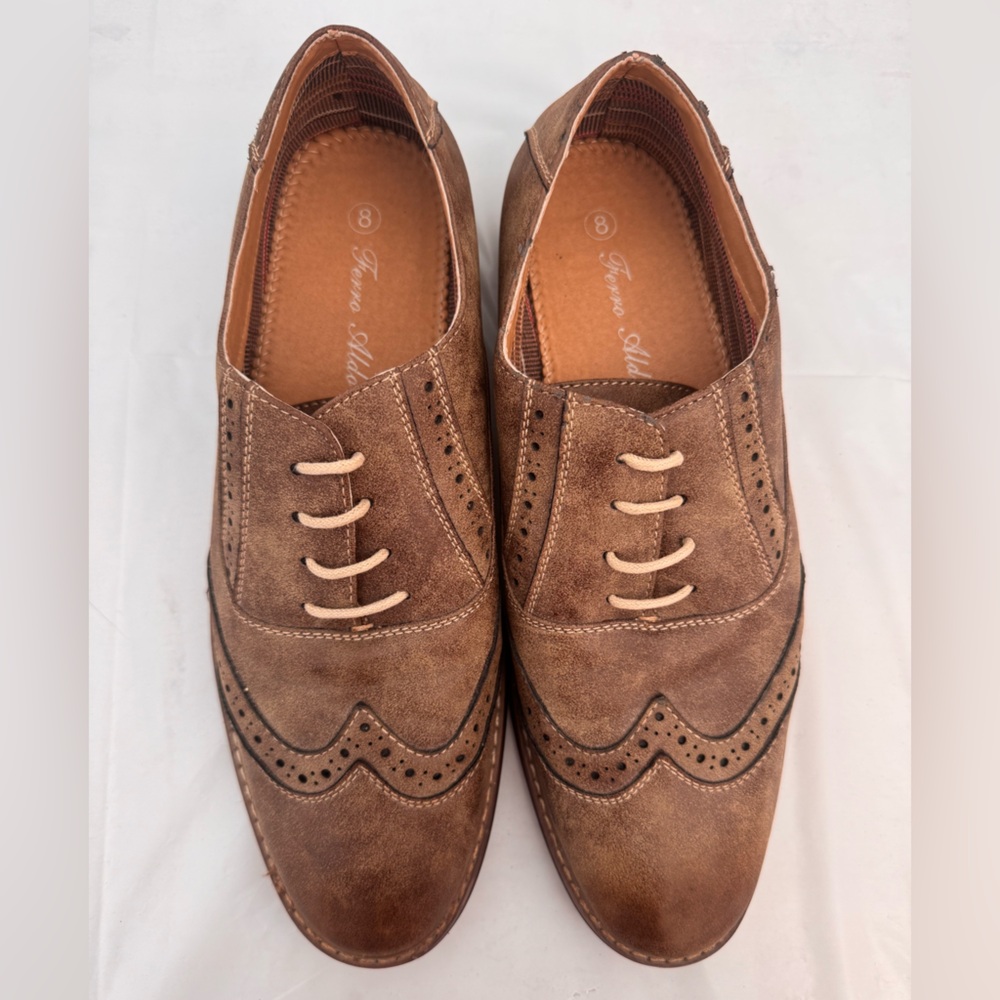 Brown Leather Wingtip Oxford Shoes